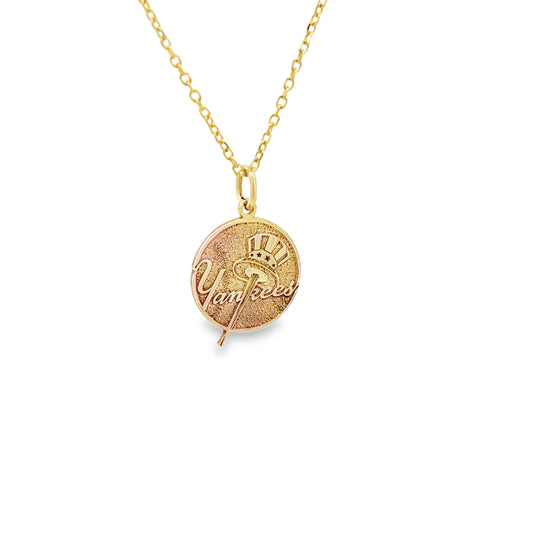 14K Gold Round NY Custom Pendant