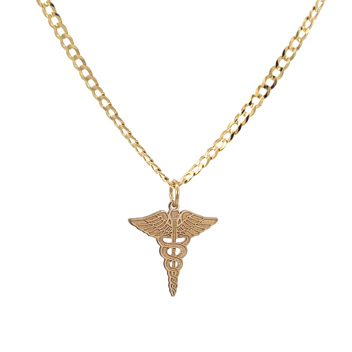14K Gold Custom Caduceo  Pendant | Luby Gold Collection | Luby 