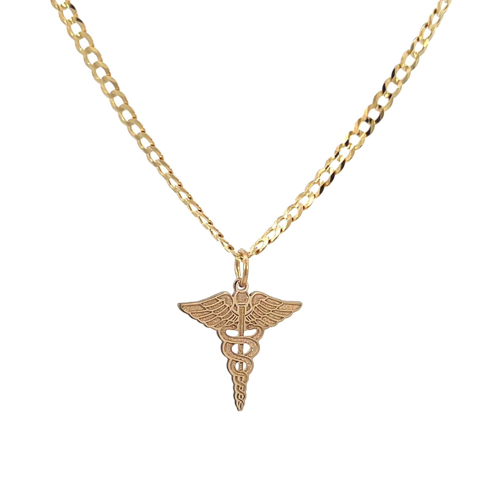 14K Gold Custom Caduceo  Pendant | Luby Gold Collection | Luby 