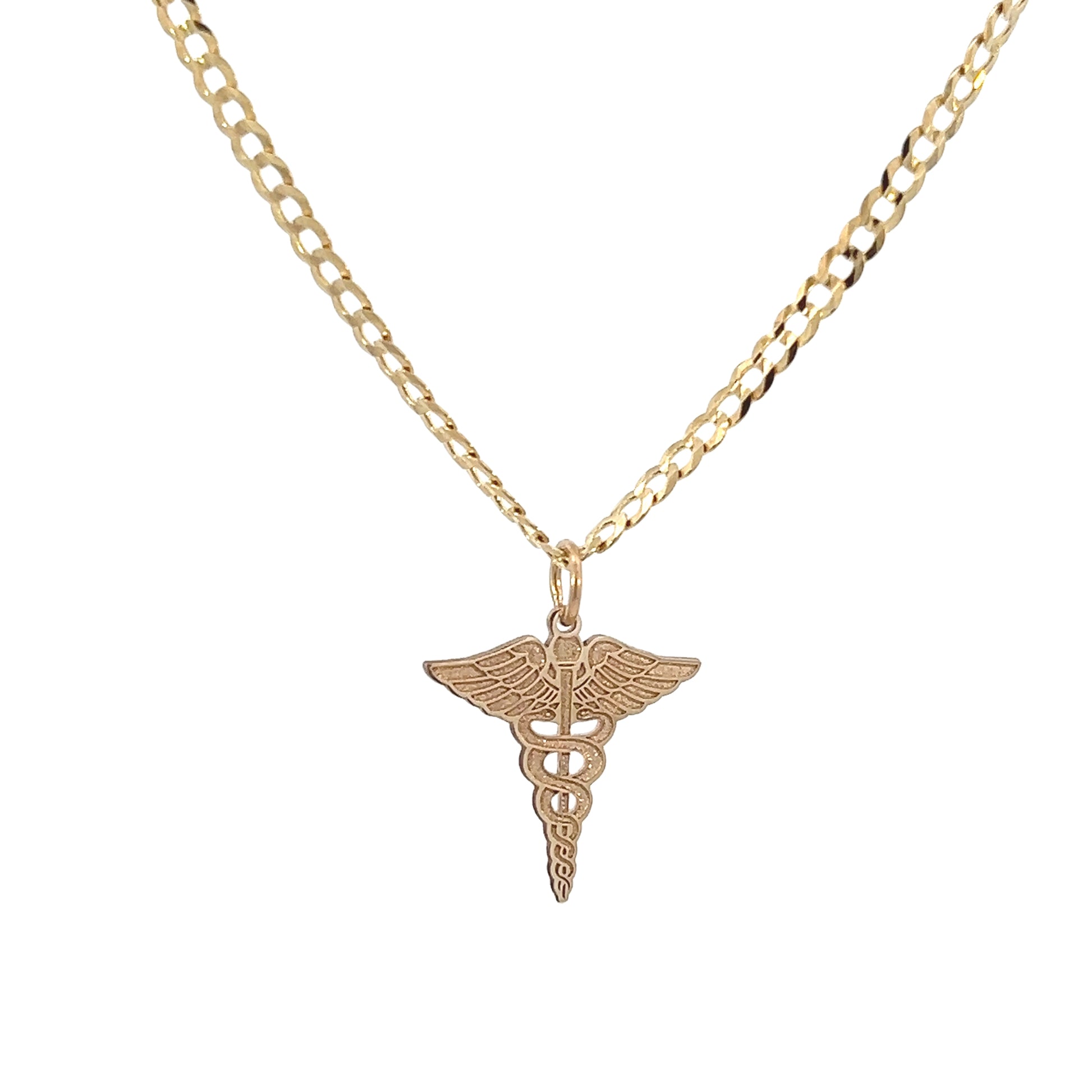 14K Gold Custom Caduceo  Pendant | Luby Gold Collection | Luby 