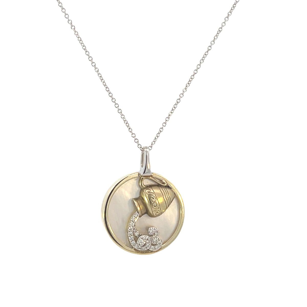 Zeghani 14K Diamond Zodiac Sign Constellation Pendant - Aquarius | Zeghani | Luby 
