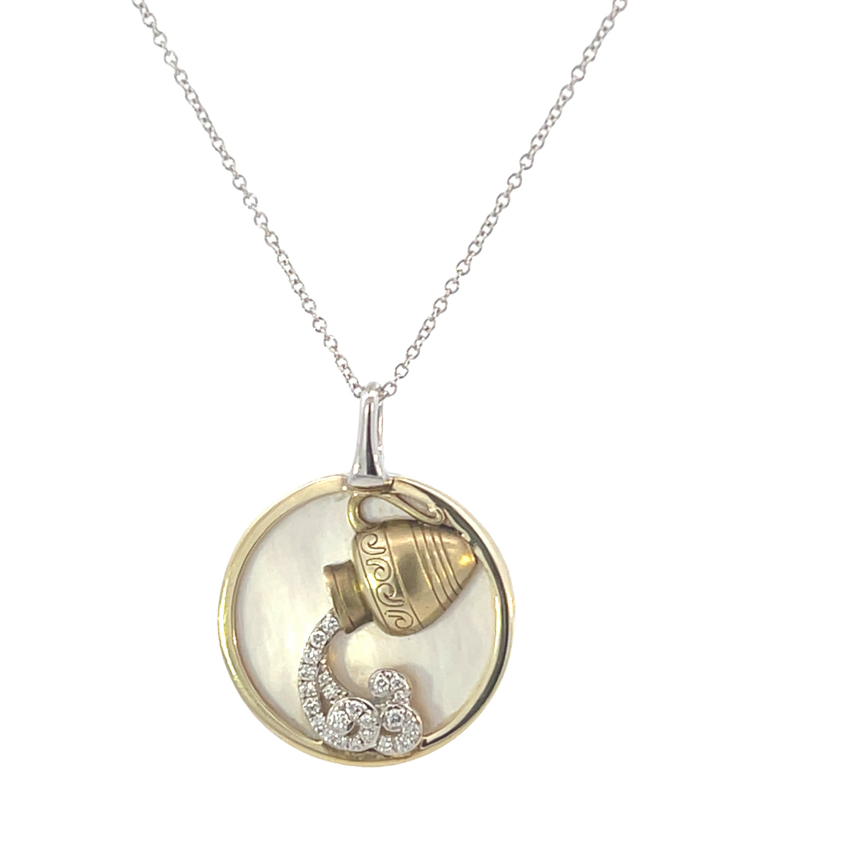Zeghani 14K Diamond Zodiac Sign Constellation Pendant - Aquarius | Zeghani | Luby 