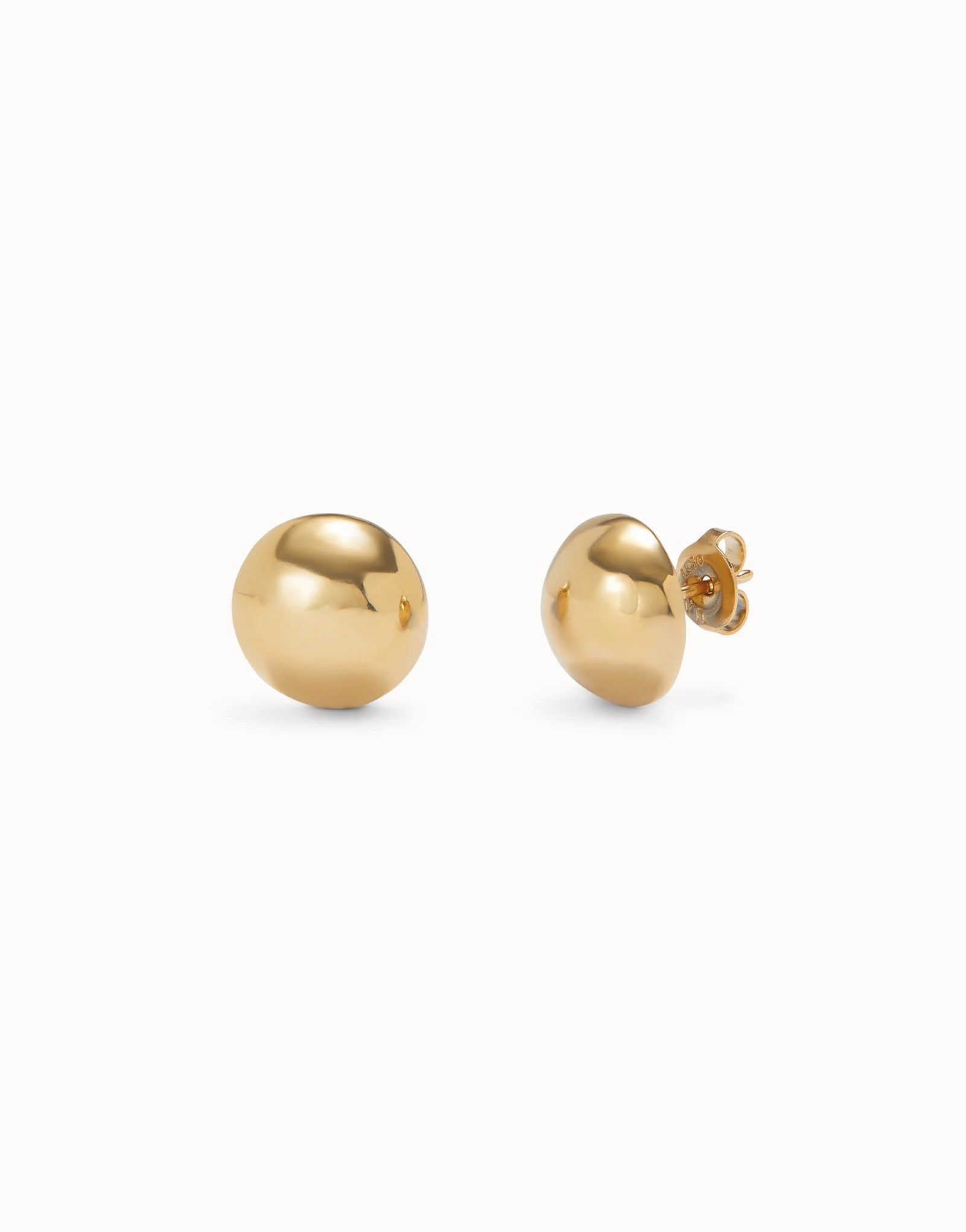 SER INTREPIDA-18k Gold-Plated Bead Shaped Earrings | Uno de 50 | Luby 