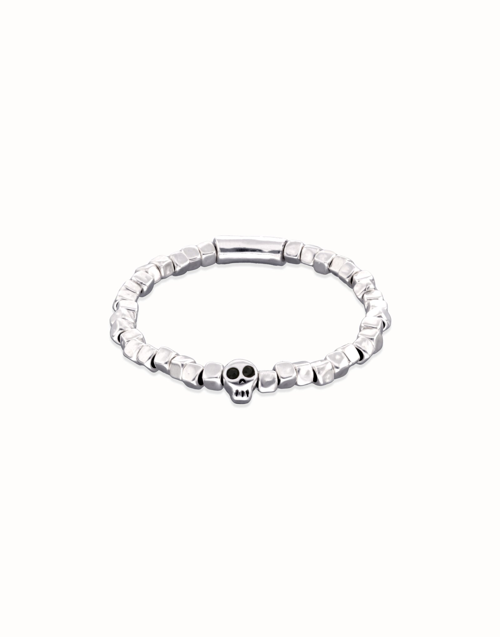 Beaded stretch bracelet with a skull | Uno de 50 | Luby 