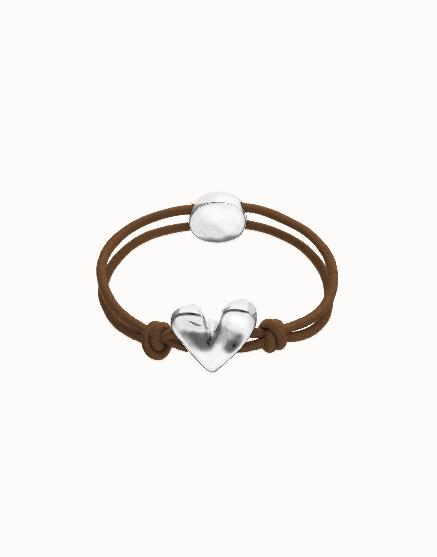 Brown elastic thread bracelet with heart | Uno de 50 | Luby 