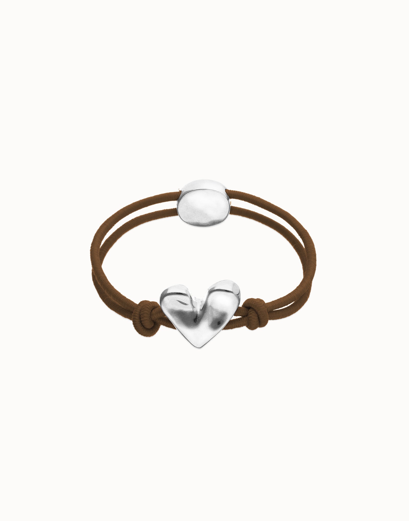 Brown elastic thread bracelet with heart | Uno de 50 | Luby 