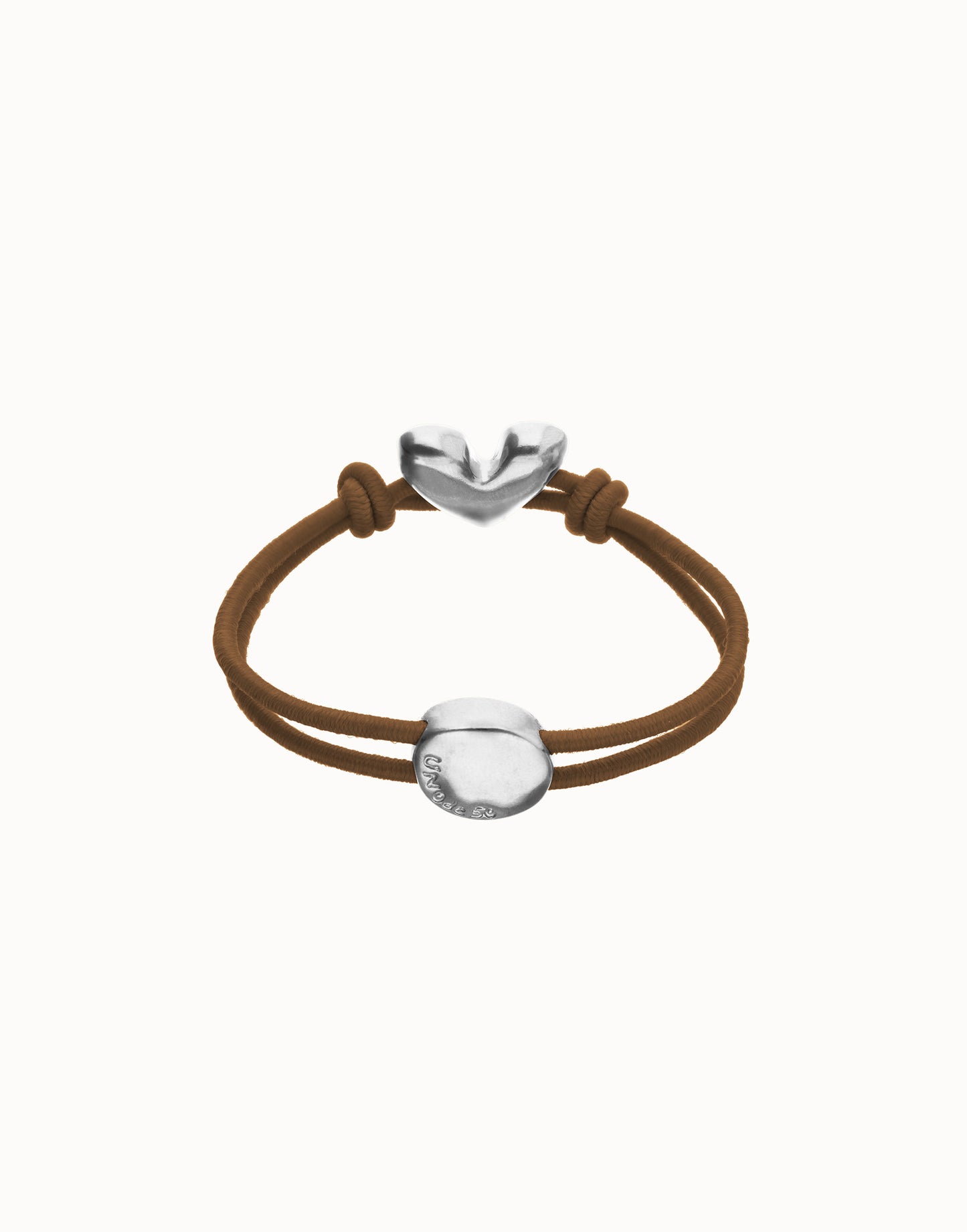 Brown elastic thread bracelet with heart | Uno de 50 | Luby 