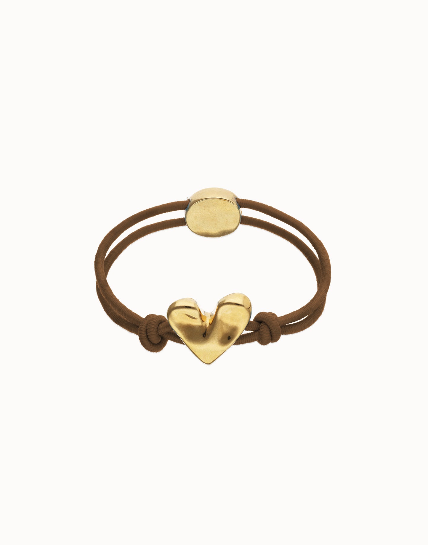 Brown elastic thread bracelet with heart | Uno de 50 | Luby 