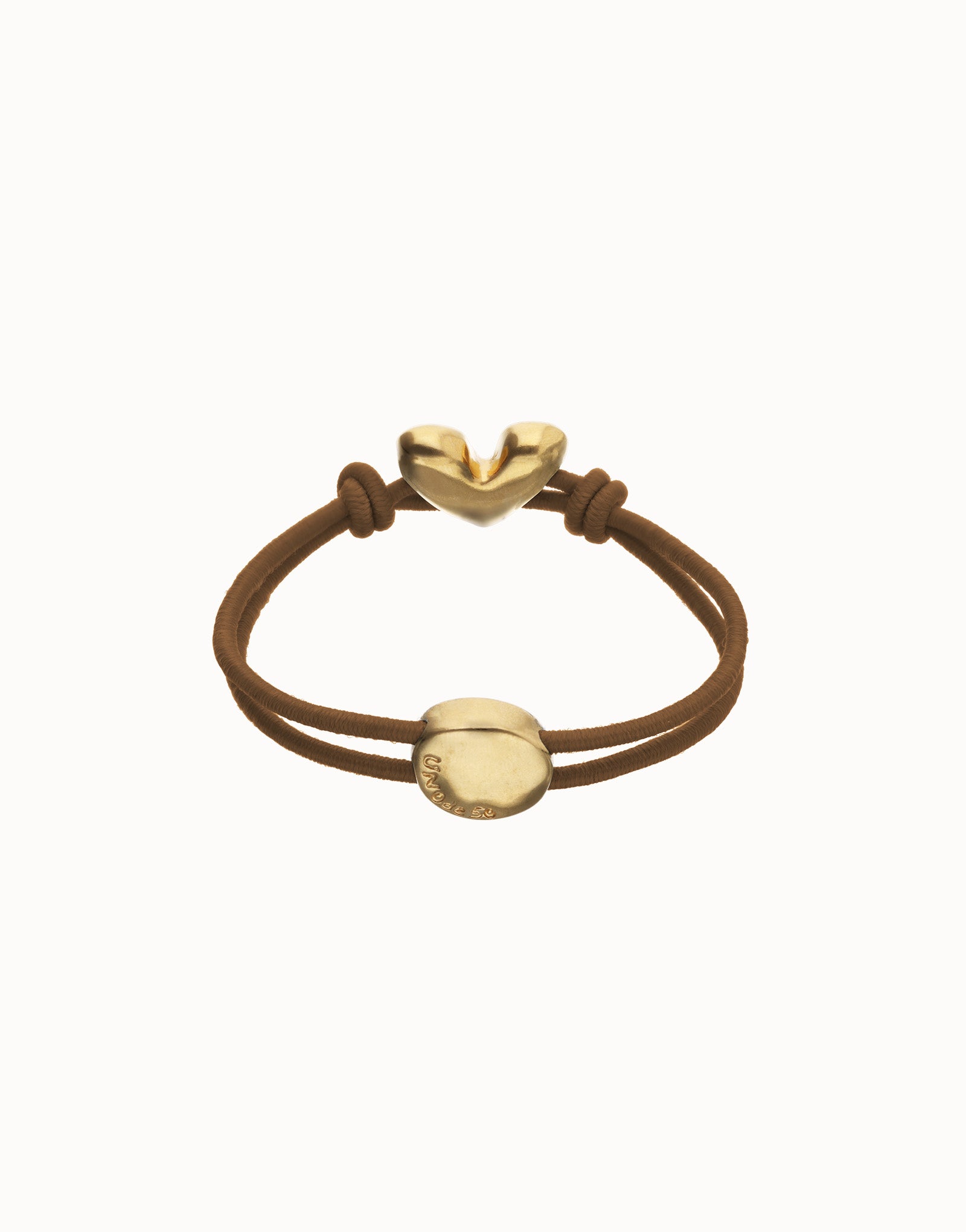 Brown elastic thread bracelet with heart | Uno de 50 | Luby 