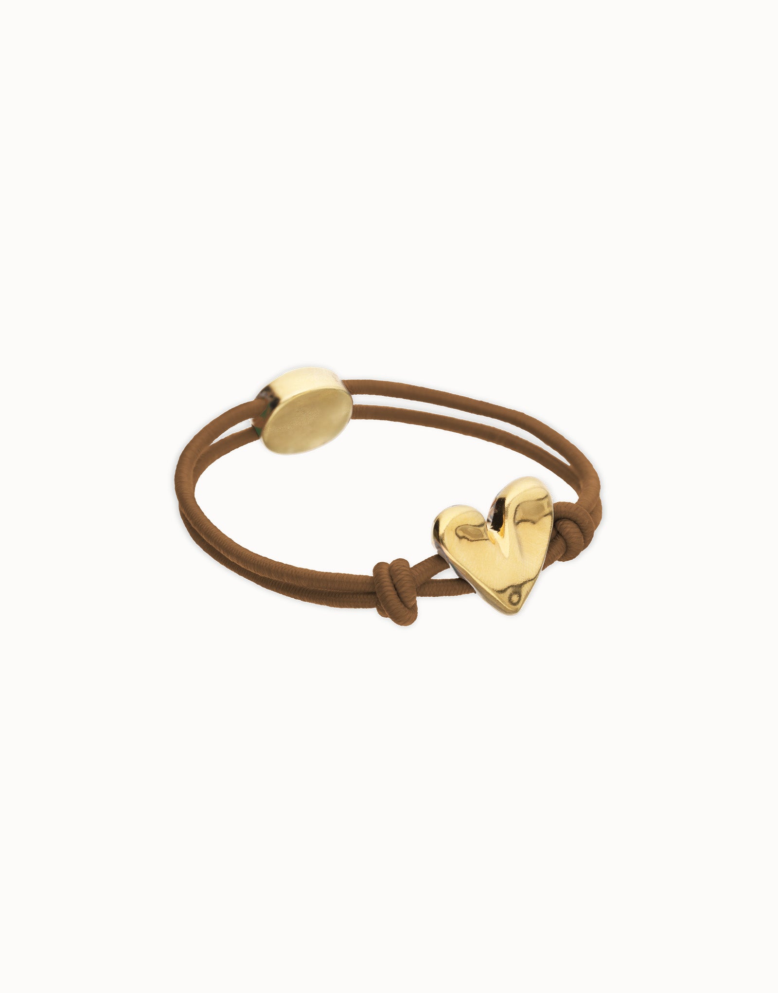 Brown elastic thread bracelet with heart | Uno de 50 | Luby 