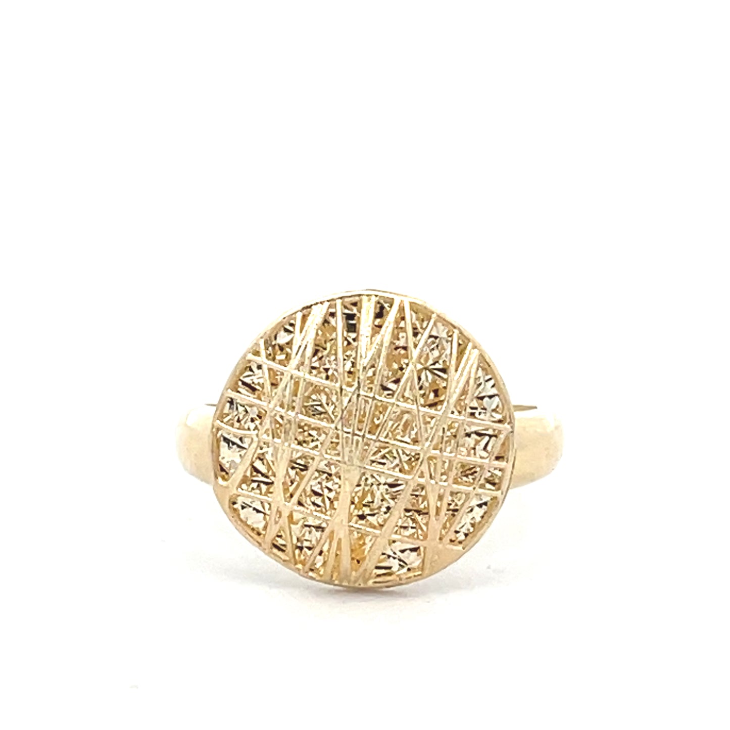 14K Gold Round Sparkling  Ring