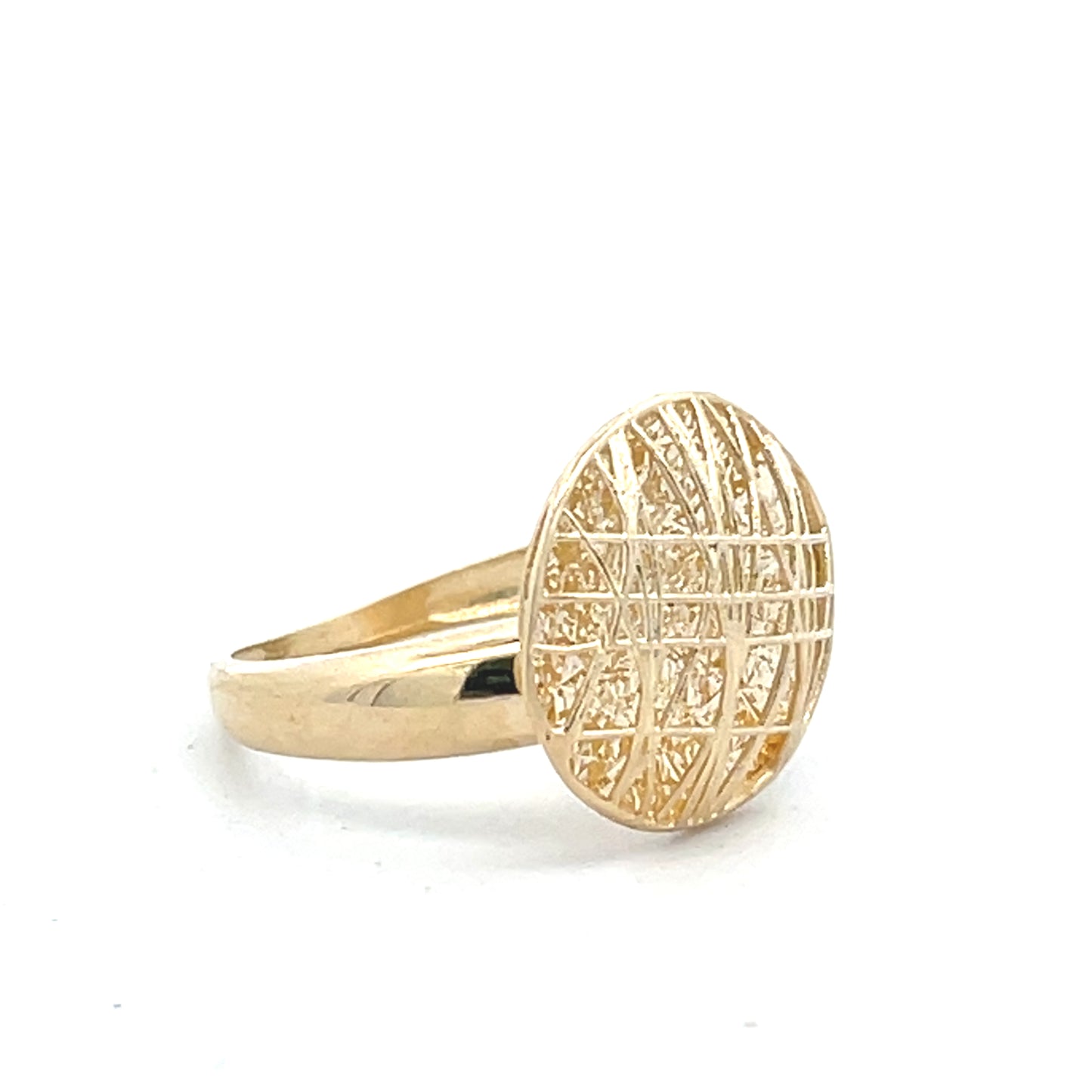 14K Gold Round Sparkling  Ring