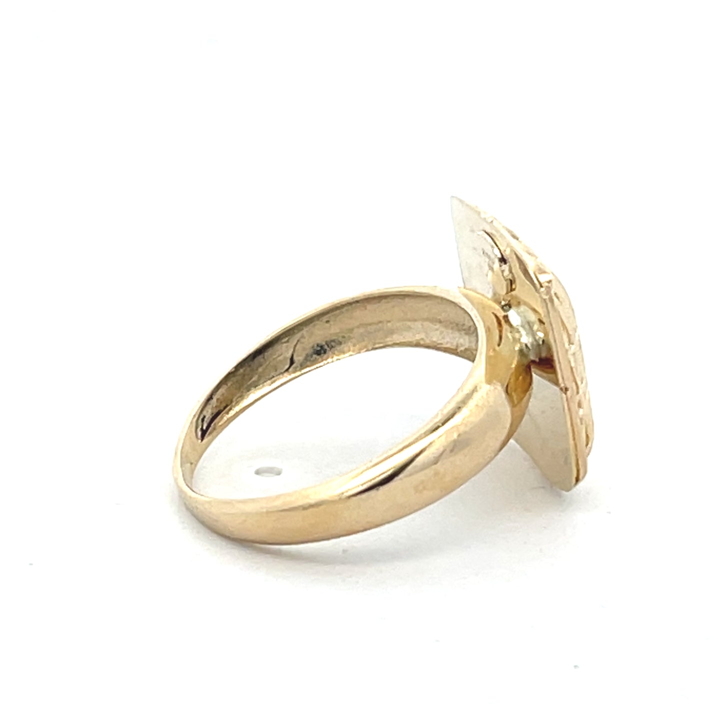 14K Gold Square Sparkling Ring