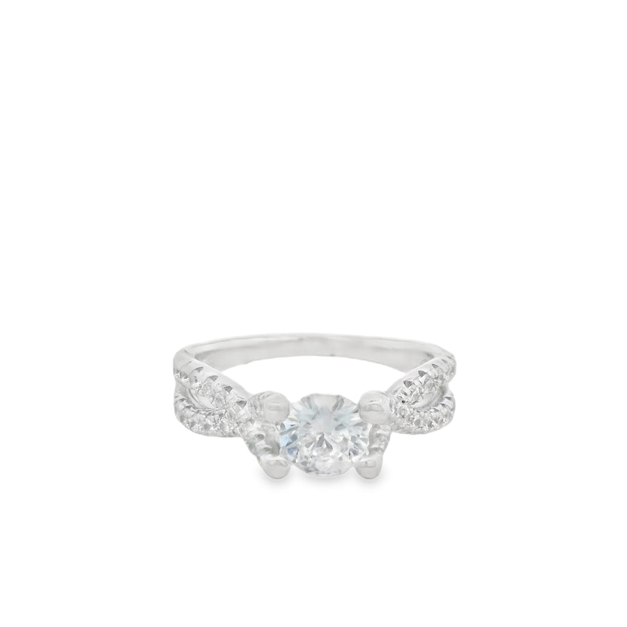 Suspiria Wedding Ring 925 with Twist Double Row CZ