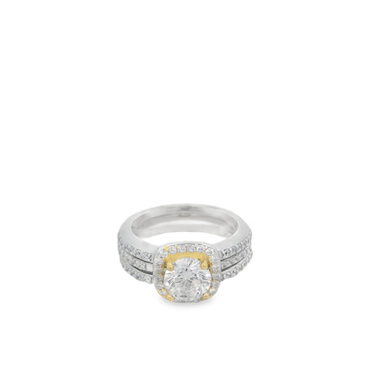 Suspiria Wedding Ring Round Insert 925, 2 Tones CZ | Suspiria | Luby 
