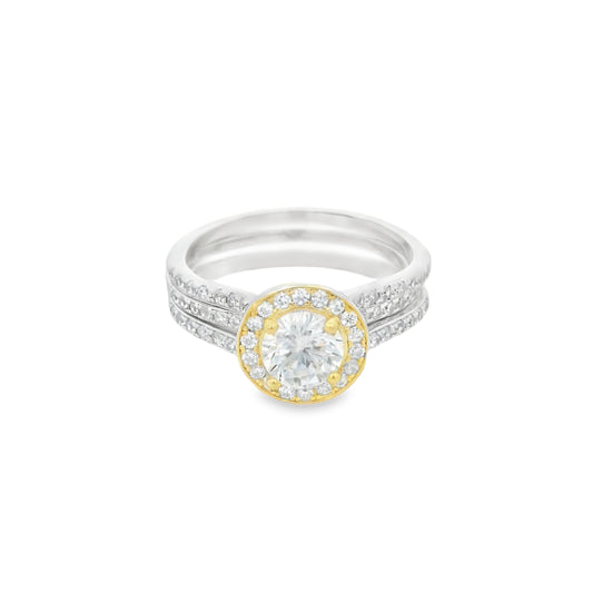 Suspiria Wedding Ring Round Insert 925, 2 Tones CZ | Suspiria | Luby 