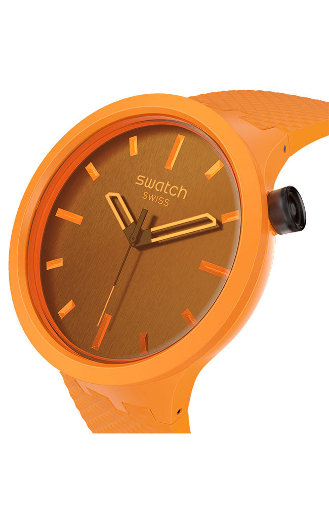 Swatch CRUSHING ORANGE (47mm) Orange Brown / Orange Silicone Strap