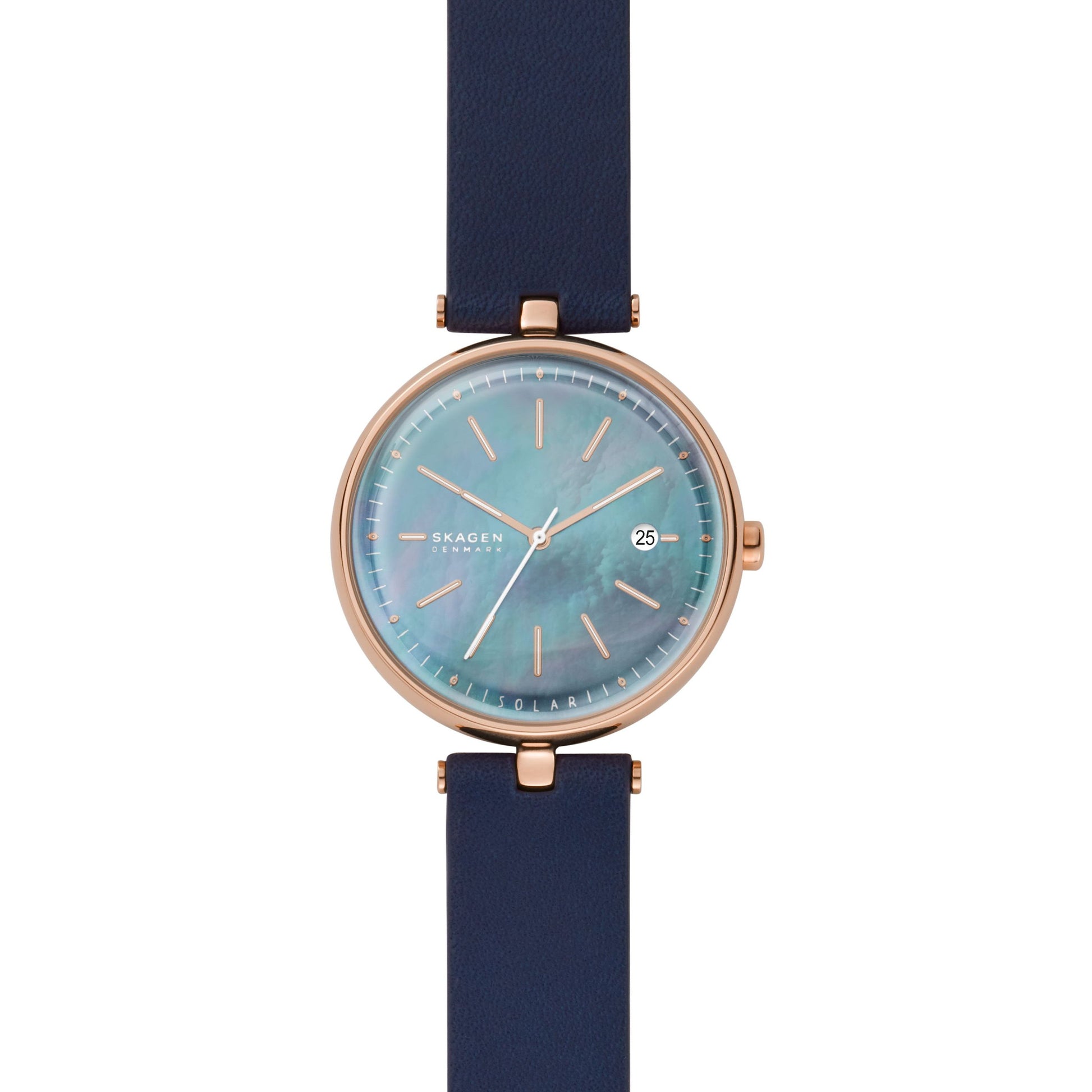 Karolina Solar-Powered Watch (Navy Blue/Rose-Gold) | Skagen | Luby 