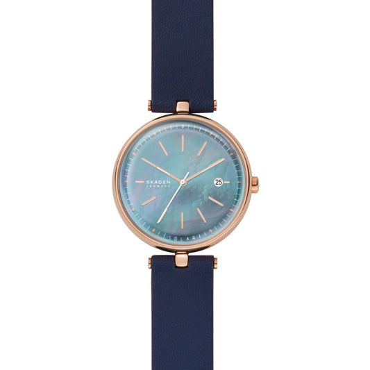 Karolina Solar-Powered Watch (Navy Blue/Rose-Gold) | Skagen | Luby 
