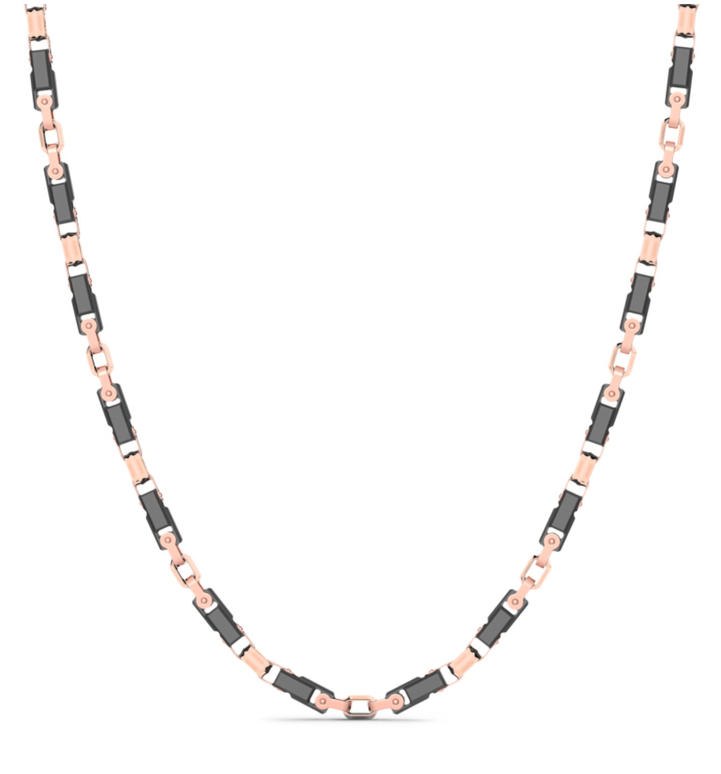 Zancan 18K Black Ceramic & Link Round Rose Gold Necklace | Zancan | Luby 