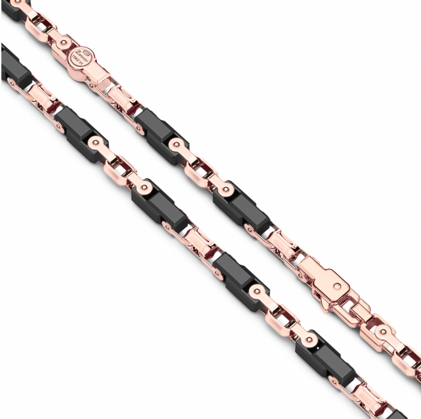 Zancan 18K Black Ceramic & Link Round Rose Gold Necklace | Zancan | Luby 