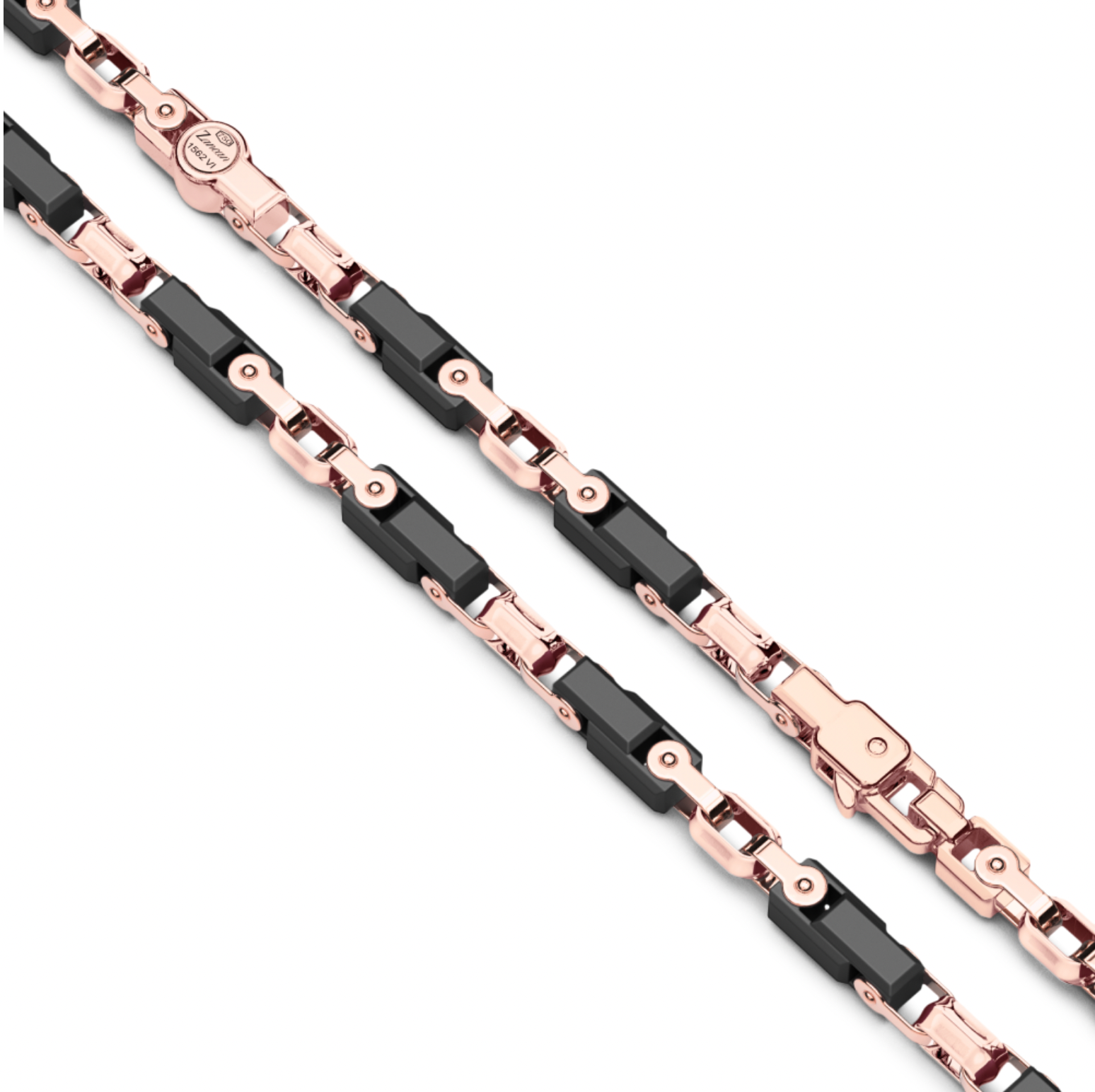 Zancan 18K Black Ceramic & Link Round Rose Gold Necklace | Zancan | Luby 