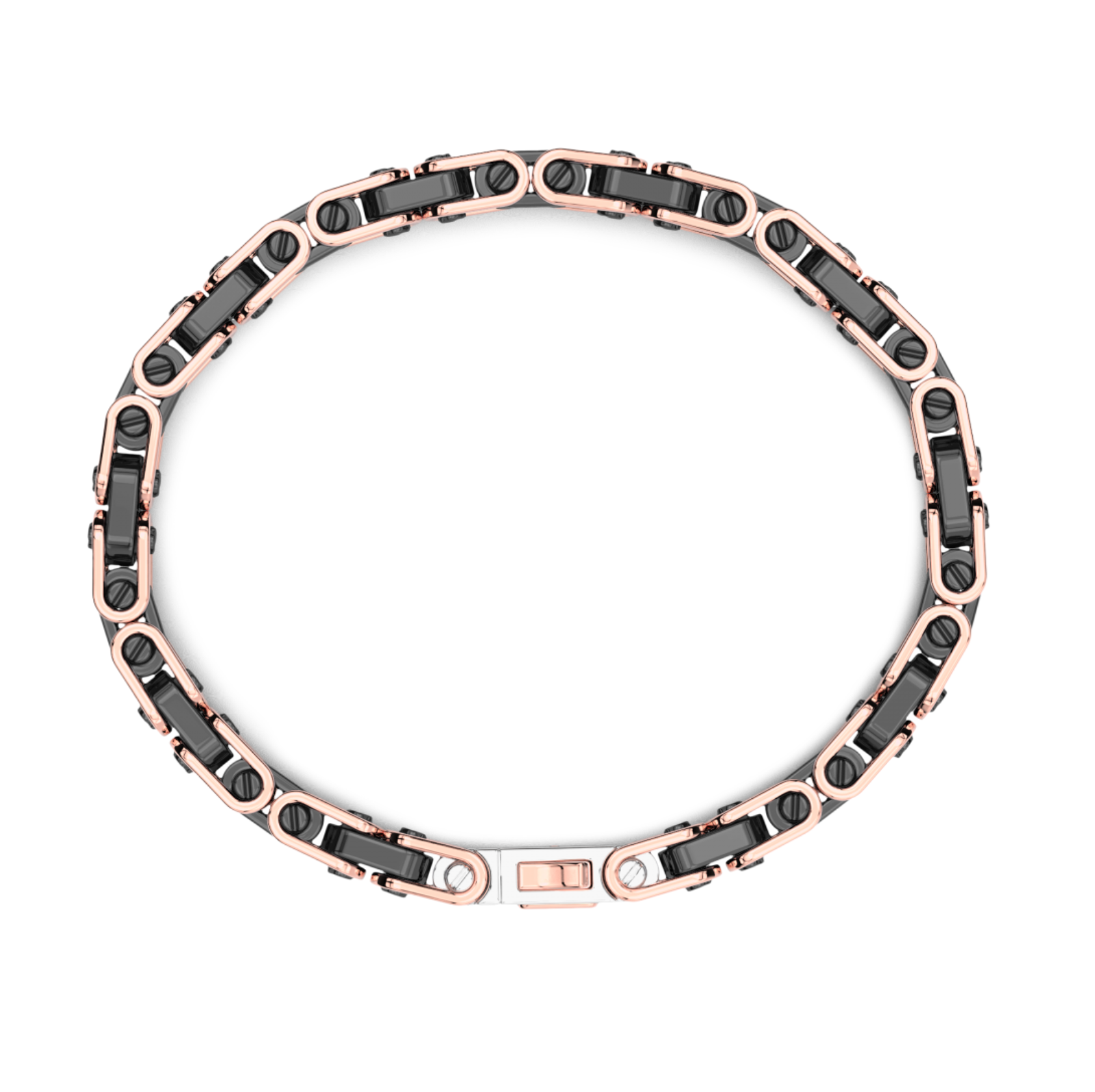 Zancan 18K Rose Gold and Black Ceramic Square Byzantine | Zancan | Luby 