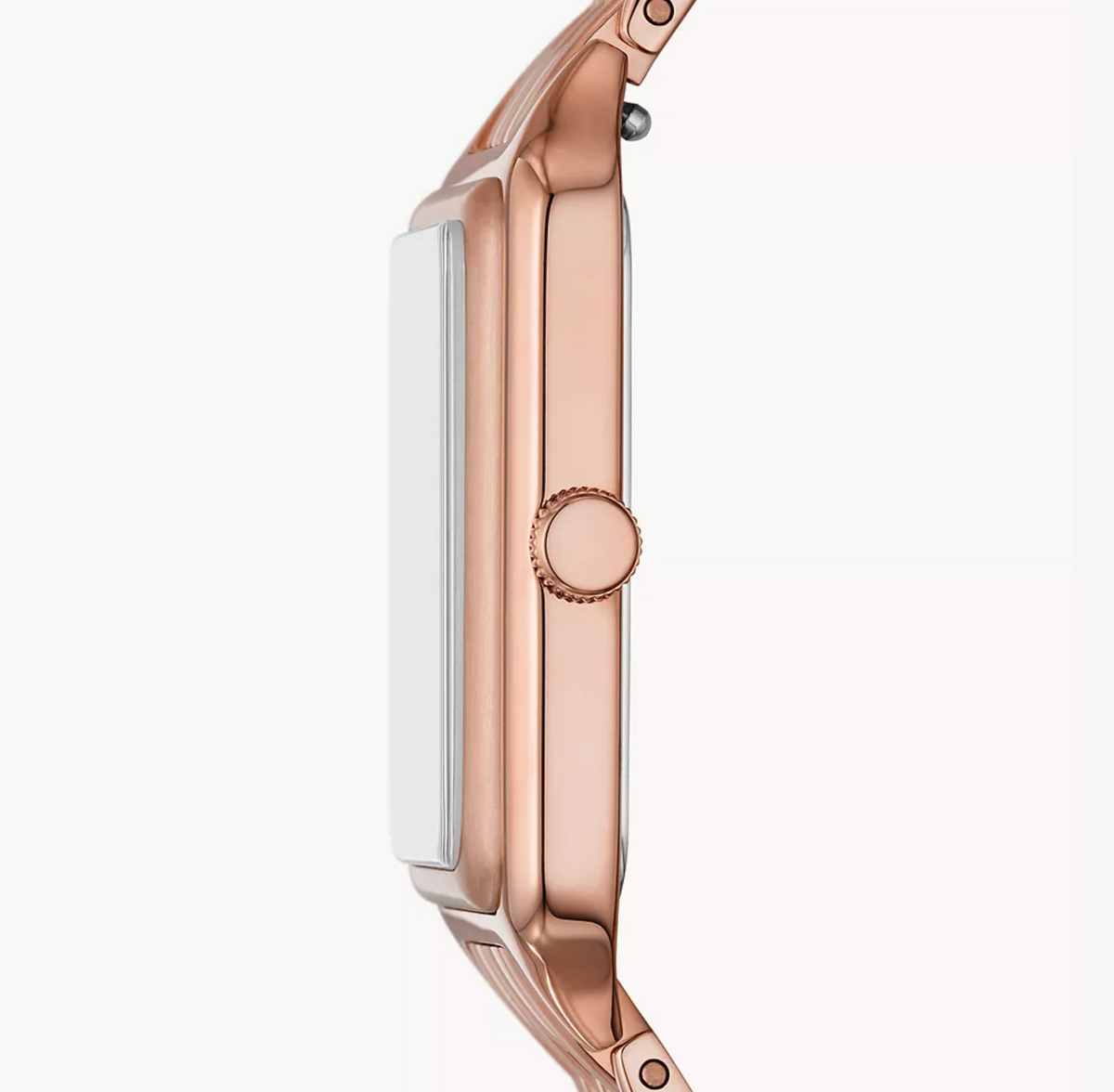 Raquel Three-Hand Date Rose Gold-Tone Stainless Steel Watch | Fossil | Luby 