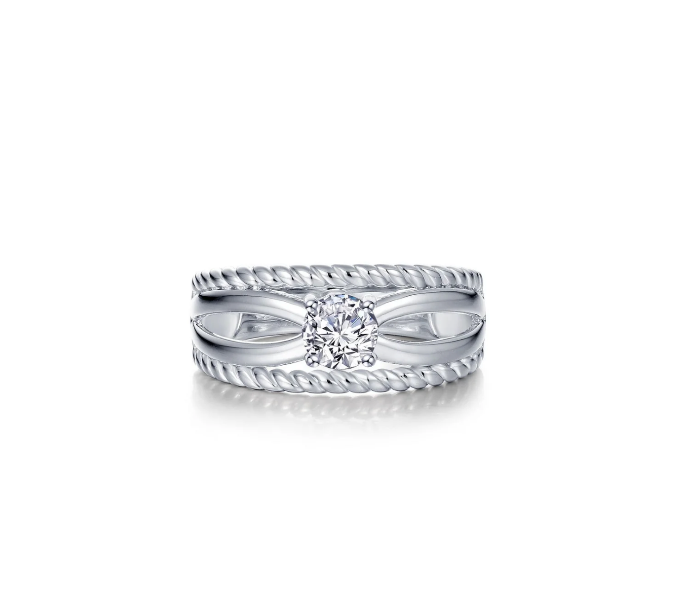 Criss-Cross Solitaire Ring