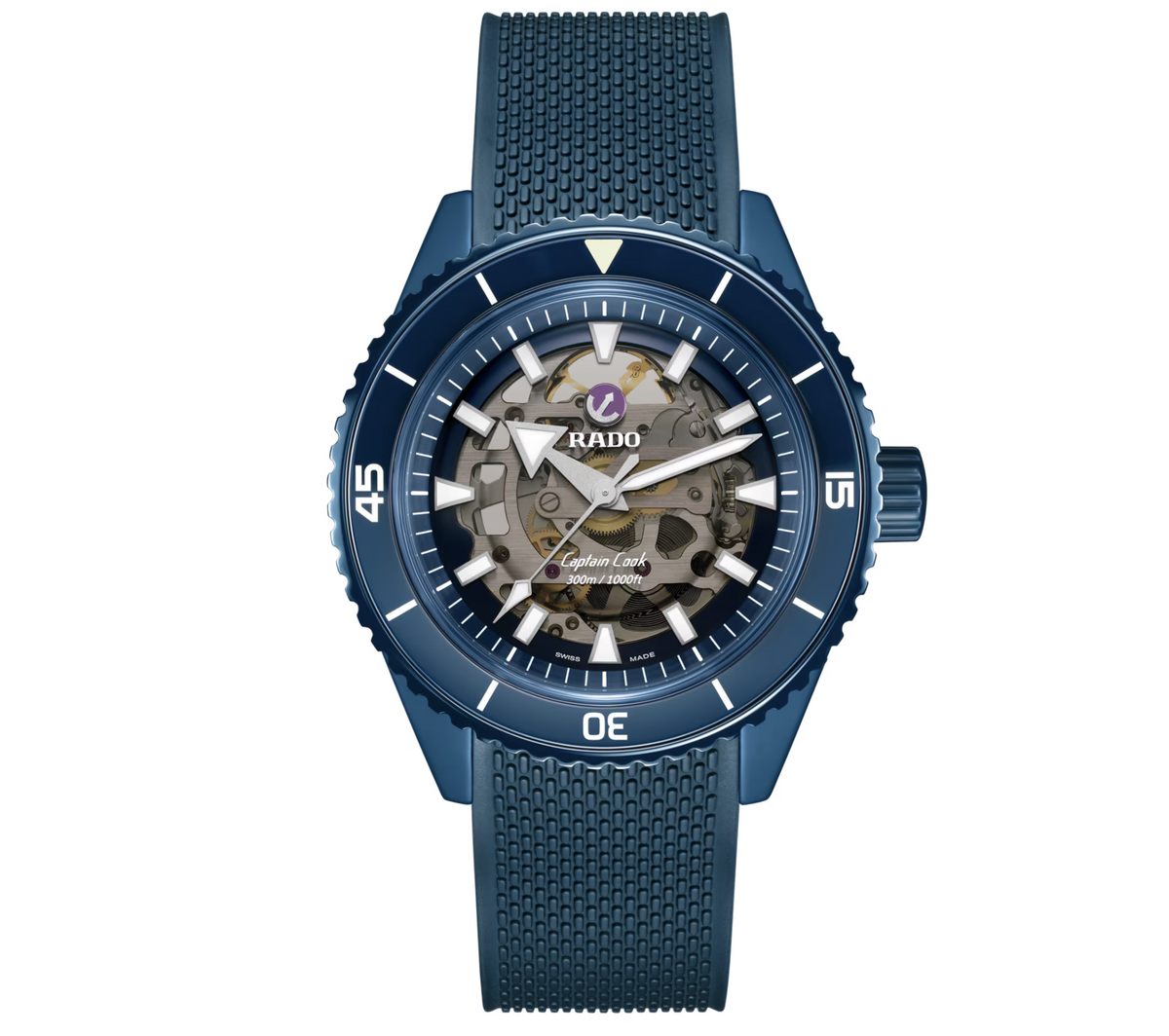 Captain Cook High-Tech Ceramic Blue Skeleton | Rado | Luby 