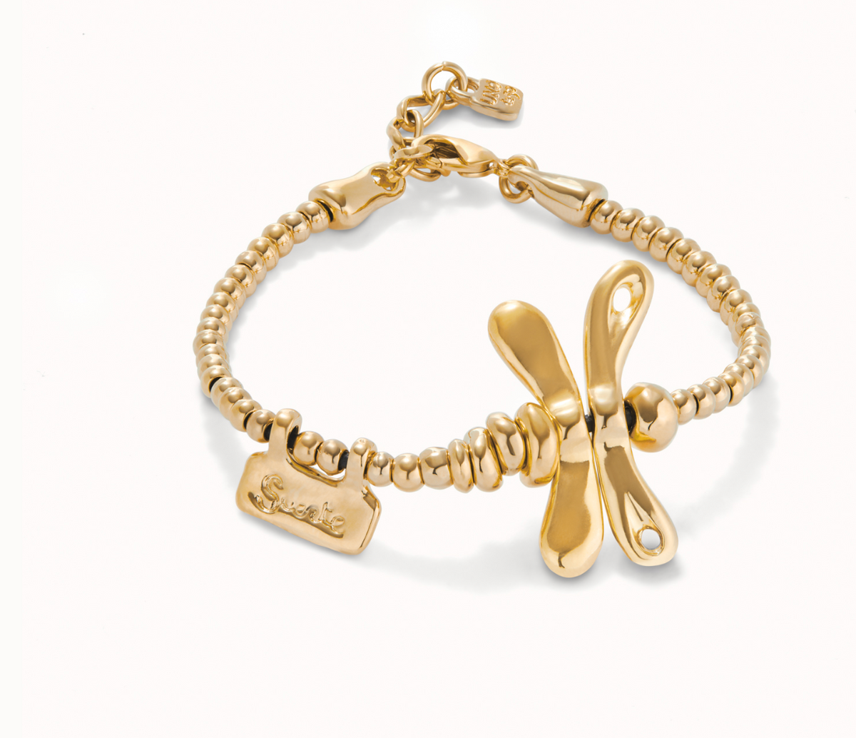 Elastic bracelet with 18K gold-plated dragonfly | Uno de 50 | Luby 