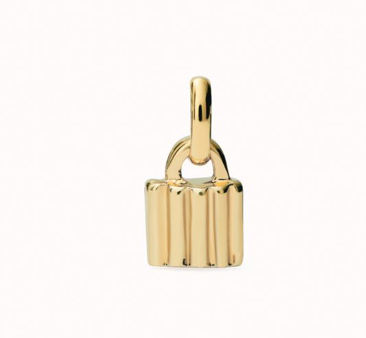 Sterling silver-plated padlock-shaped charm