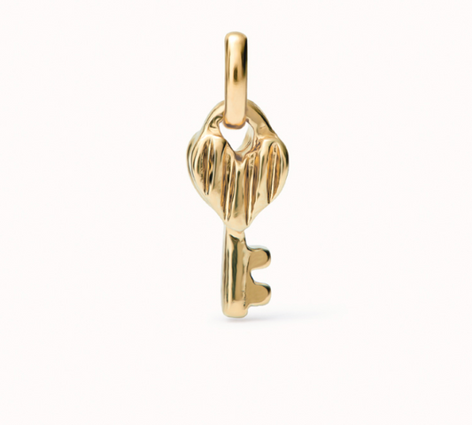 Sterling silver-plated key-shaped charm