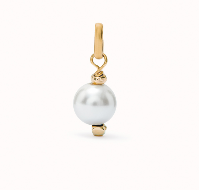 Charm plated in sterling silver with pearl | Uno de 50 | Luby 