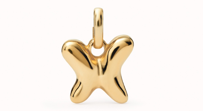 Sterling silver/gold-plated butterfly charm | Uno de 50 | Luby 