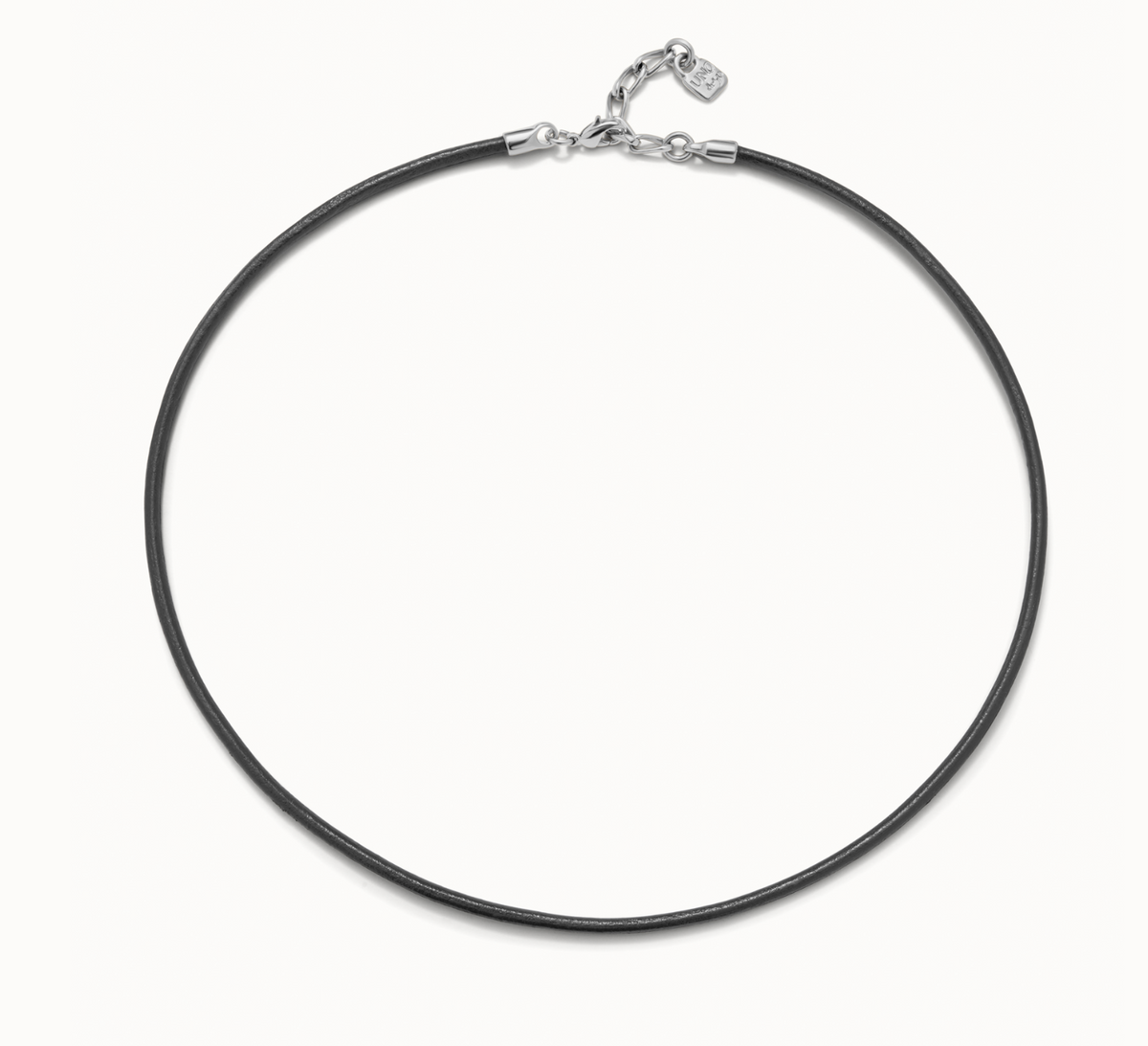 18K gold-plated black leather necklace with clasp | Uno de 50 | Luby 