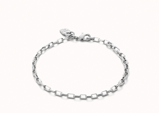 Sterling silver-plated bracelet with mid-sized links