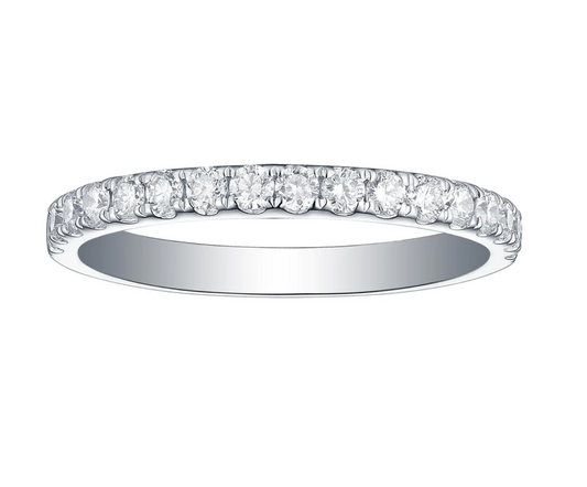 Essentials 0.50ct Half Eternity Band R-00012WHT | Smiling Rocks | Luby 