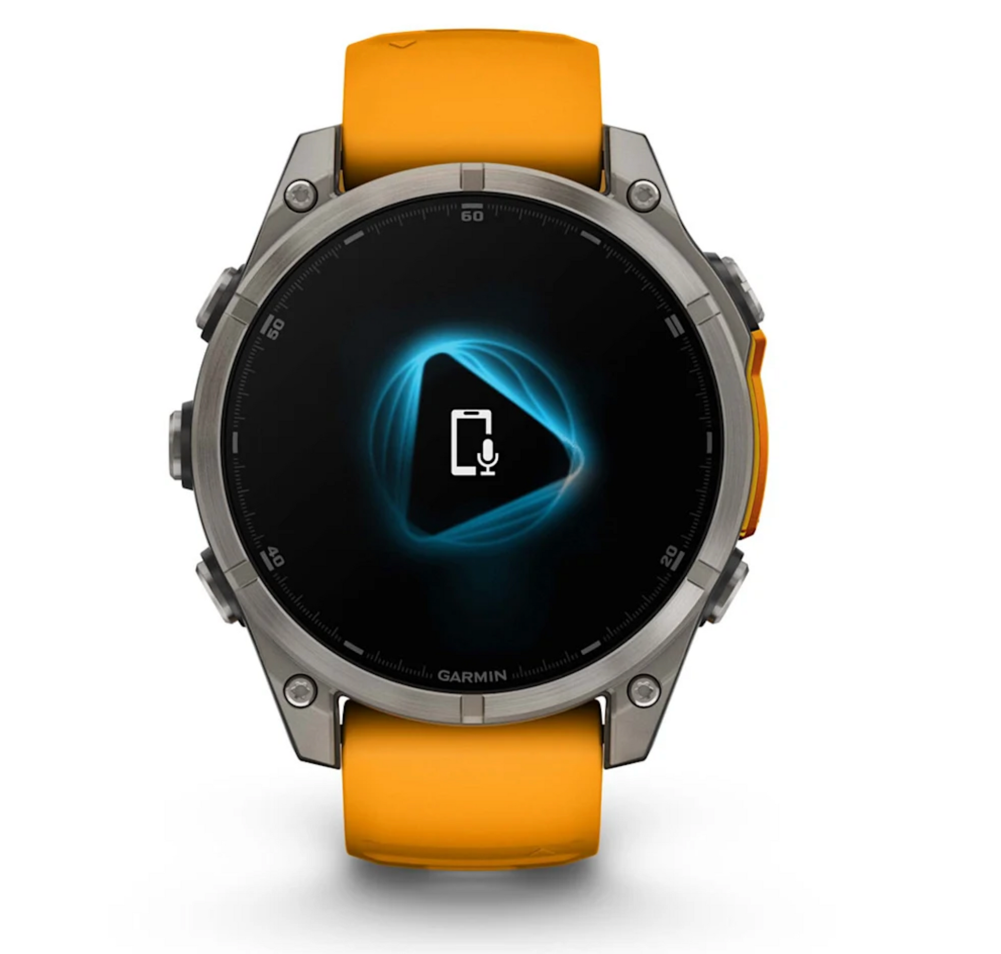 fēnix® 8 – 47 mm, AMOLED Sapphire, Titanium with Spark Orange/Graphite Silicone Band | Garmin | Luby 