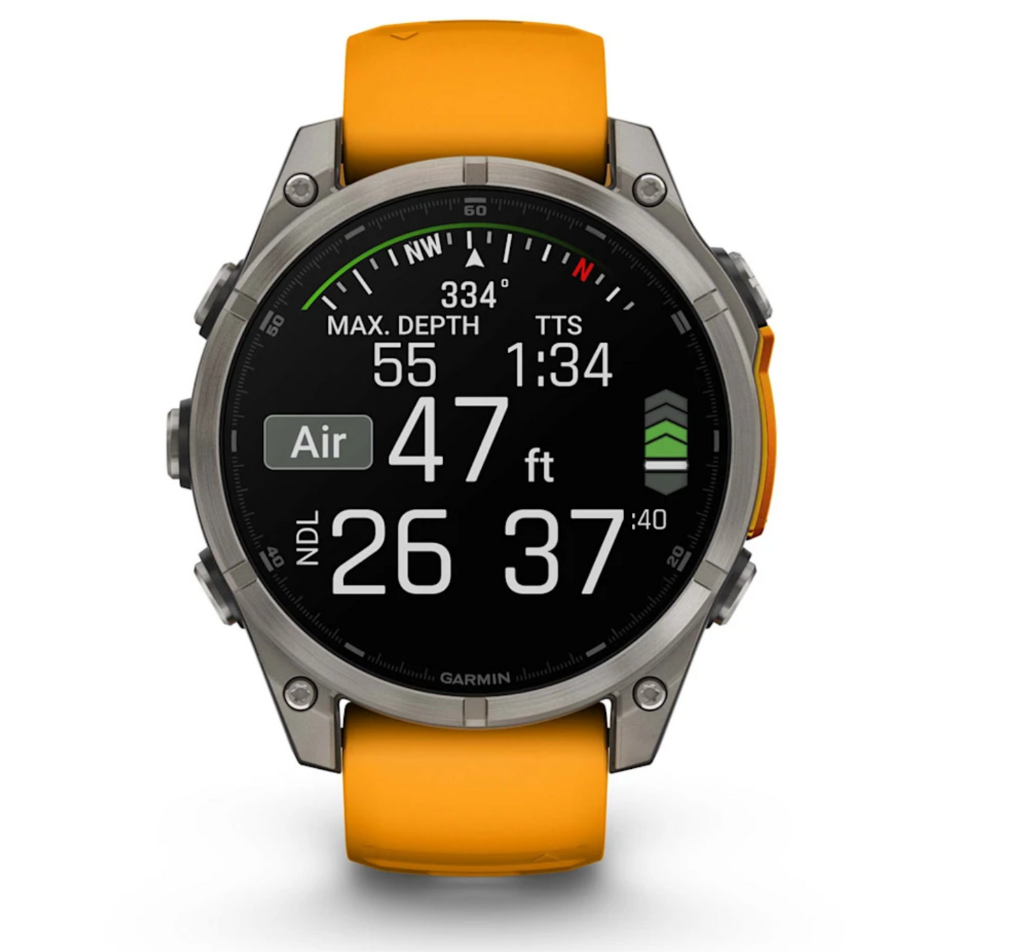 fēnix® 8 – 47 mm, AMOLED Sapphire, Titanium with Spark Orange/Graphite Silicone Band | Garmin | Luby 