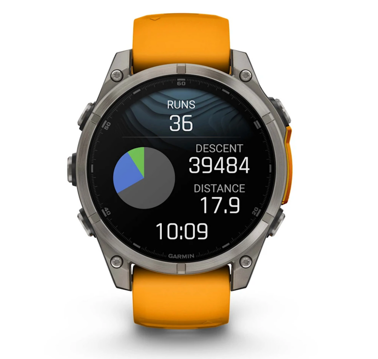 fēnix® 8 – 47 mm, AMOLED Sapphire, Titanium with Spark Orange/Graphite Silicone Band | Garmin | Luby 