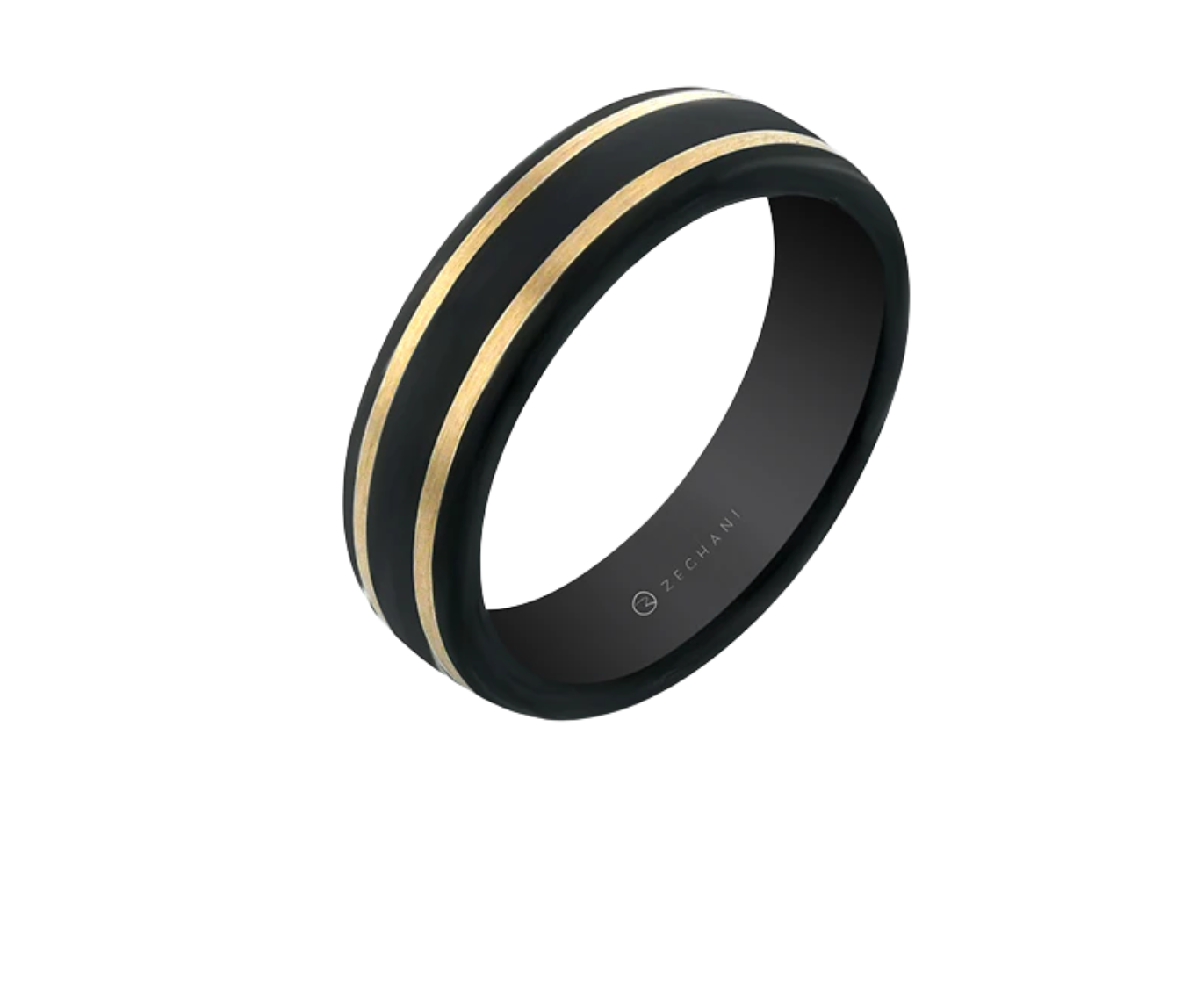 Zeghani 14k Rose Gold and Carbon Fiber Band