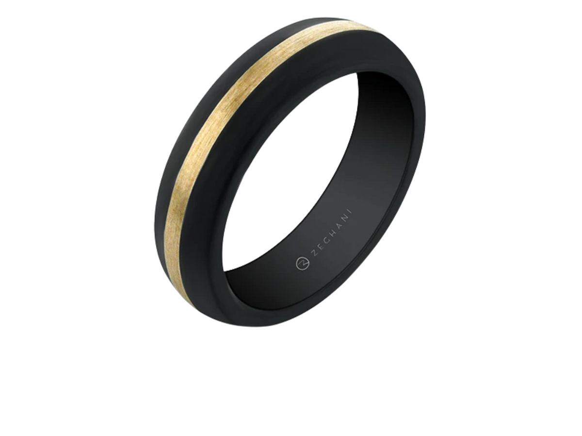 Zeghani 14k Rose Gold and Carbon Fiber Band | Zeghani | Luby 
