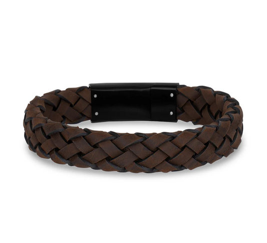 BOX WOVEN LEATHER BRACELET (12MM)