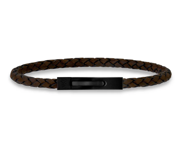 SLIM WOVEN LEATHER BRACELET (4MM)