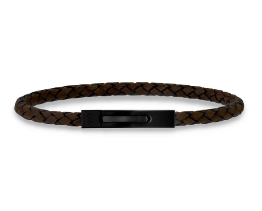 SLIM WOVEN LEATHER BRACELET (4MM)