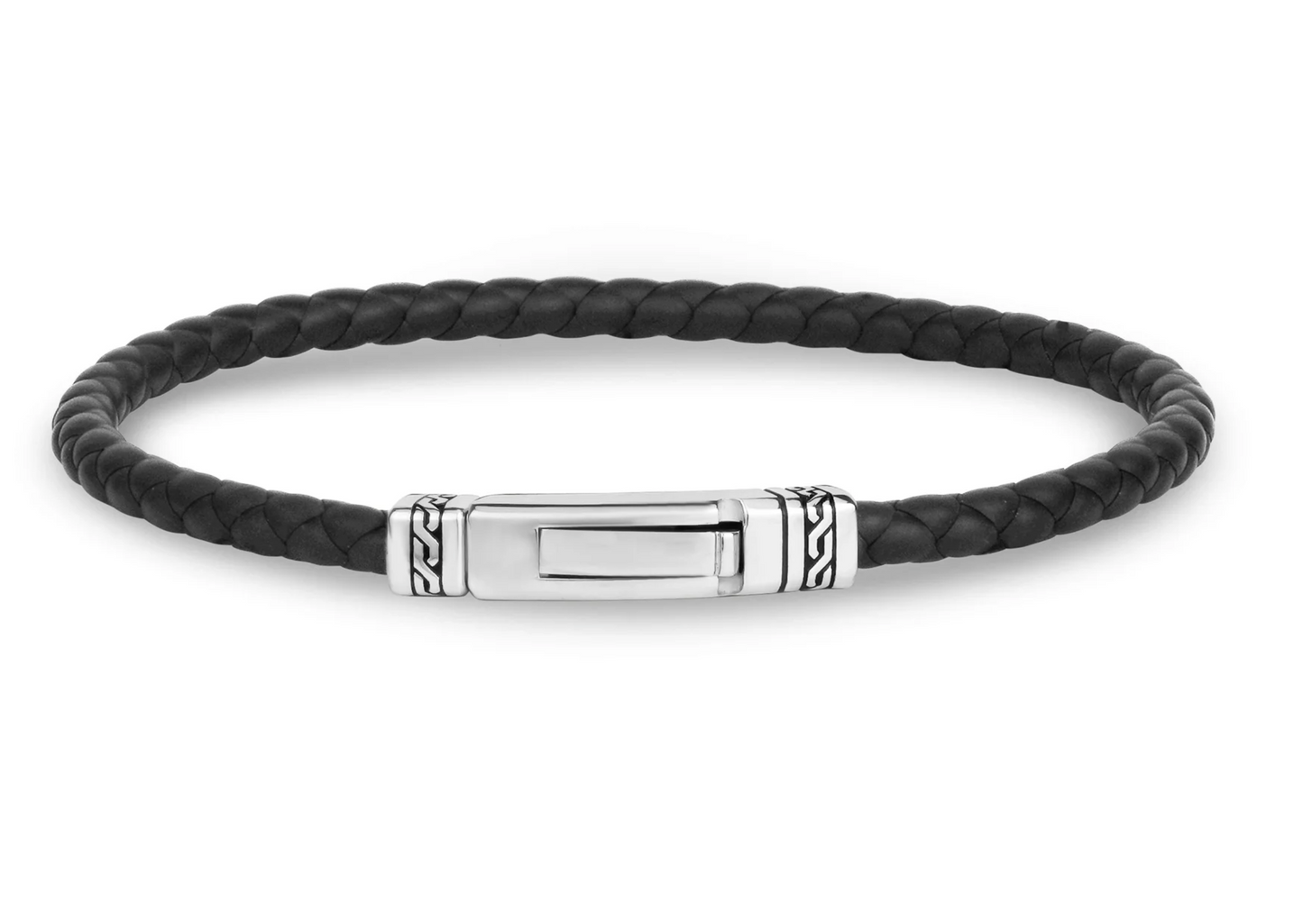 CUSTOM CLASP RUBBER BRACELET (4MM) Silver