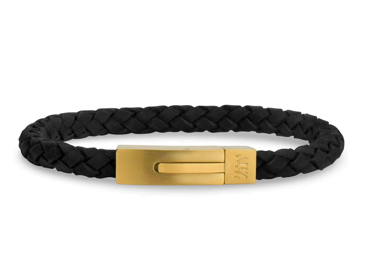 WOVEN LEATHER BRACELET (6MM) Gold