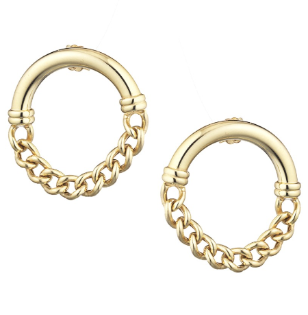 Marcello Pane Hoops Half Link Earring