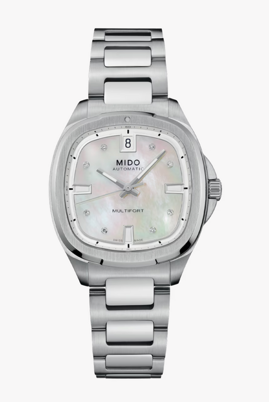 Mido Multifort TV 35 White mother-of-pearl